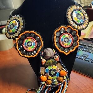 Colorful Beaded Statement Necklace